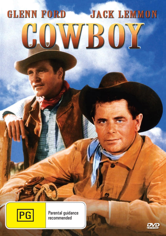 DVD of Cowboy drama featuring Glenn Ford and Jack Lemmon, showing a scene from the movie with Western-themed visuals.