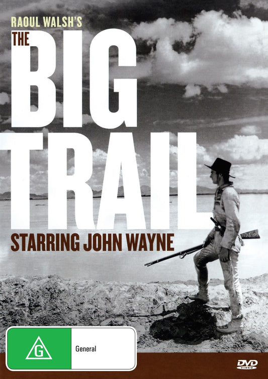 DVD cover of "The Big Trail" featuring John Wayne and Marguerite Churchill, drama movie from the 1930s.