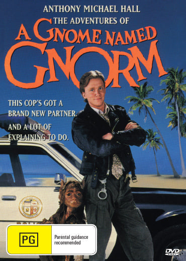 DVD cover of "A Gnome Named Gnorm" featuring Anthony Michael Hall and Jerry Orbach from Rareandcollectibledvds.