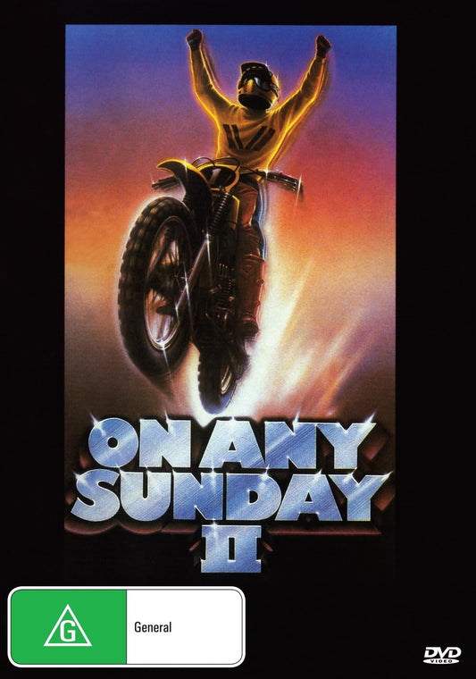 On Any Sunday II DVD featuring motorcycle documentary with Bob Hannah and Bruce Ogilvie, showcasing classic motorbike racing footage.