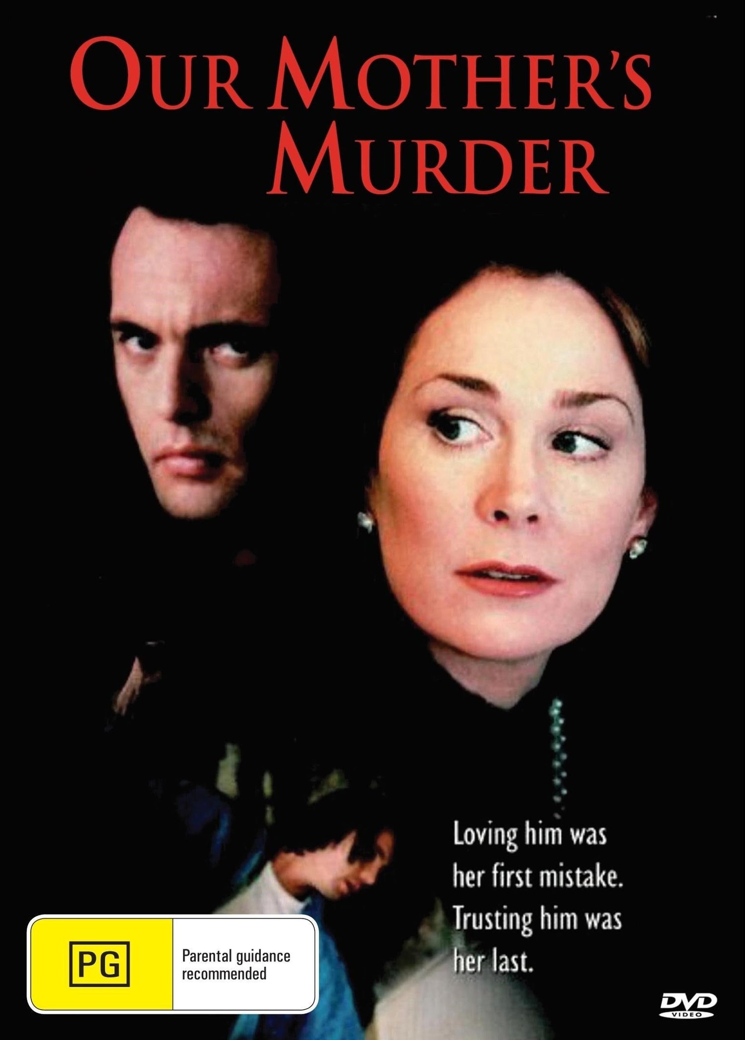 DVD cover of "Our Mother's Murder" crime movie featuring Holly Marie Combs and Roxanne Hart.
