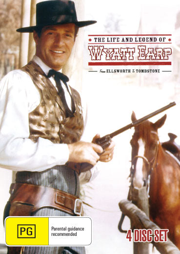 DVD of The Life and Legend of Wyatt Earp Western movie starring Hugh O'Brian, featuring Jimmy Noel, from rareandcollectibledvds.