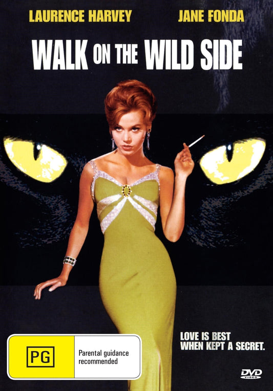 DVD cover of "Walk On The Wild Side" drama featuring Laurence Harvey and Capucine, from rareandcollectibledvds.