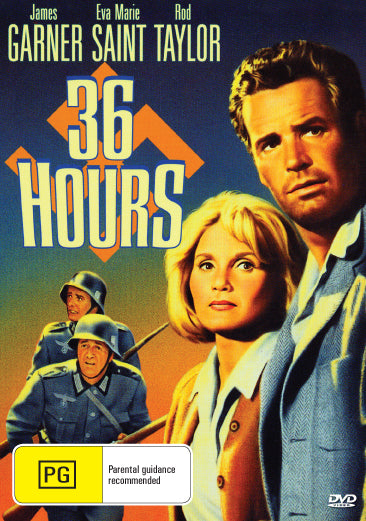DVD cover of "36 Hours," a thriller and war movie starring James Garner and Eva Marie Saint, from rareandcollectibledvds.