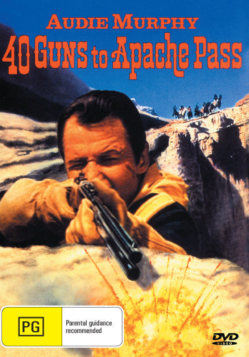 DVD of 40 Guns to Apache Pass featuring Audie Murphy, Michael Burns, in a Western adventure movie.