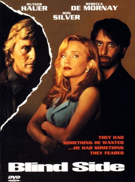 DVD cover of the thriller "Blind Side" featuring Rutger Hauer and Rebecca De Mornay, from rareandcollectibledvds.