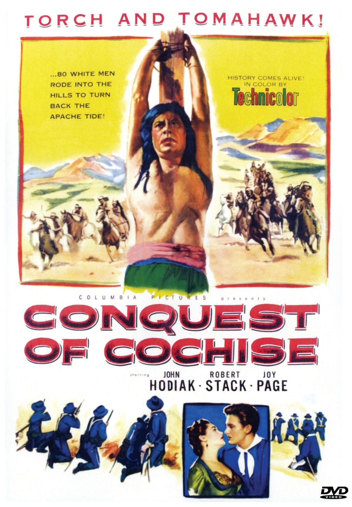 Conquest of Cochise DVD featuring Western movie with John Hodiak and Robert Stack, displayed in its case.