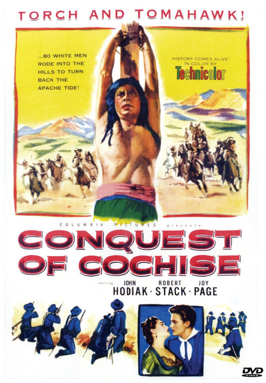 Conquest of Cochise DVD featuring Western movie with John Hodiak and Robert Stack, displayed in its case.