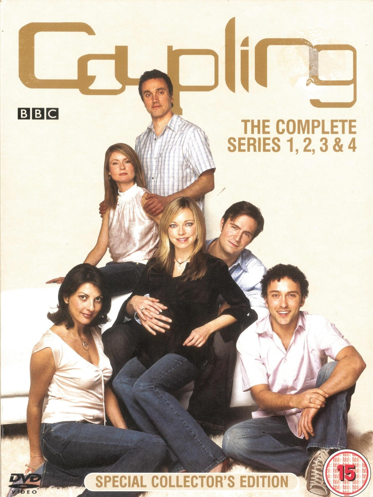 Coupling Complete Series 1-4 DVD set featuring comedy stars Jack Davenport and Gina Bellman, with cover art visible.