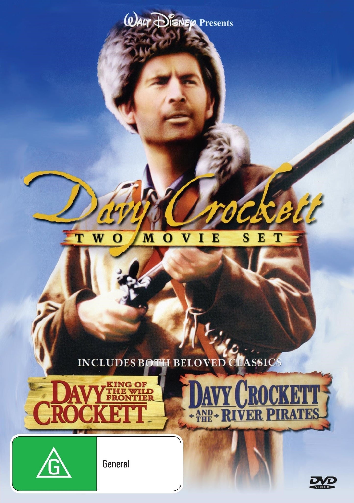 Davy Crockett King of the Wild Frontier DVD featuring Fess Parker and Buddy Ebsen, drama movie from RareandCollectibleDVDs.