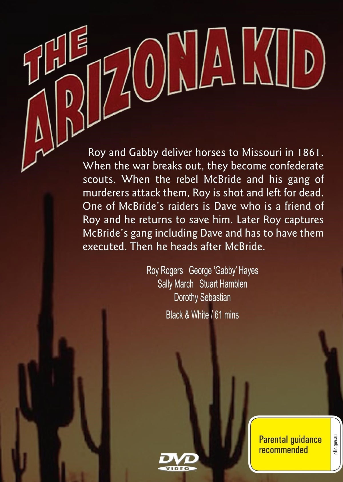 The Arizona Kid DVD featuring Roy Rogers and George 'Gabby' Hayes, drama movie from the Movies & DVDs collection.
