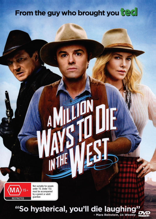 A Million Ways to Die in the West DVD with Seth MacFarlane and Liam Neeson, comedy movie from RareAndCollectibleDVDs.