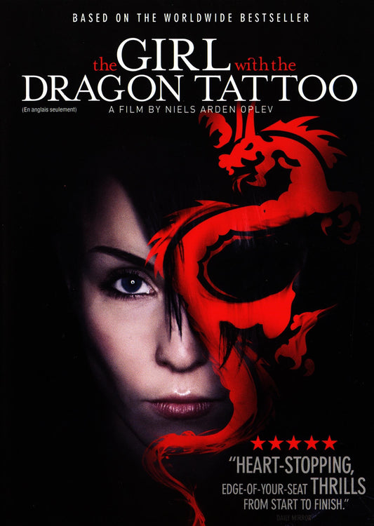 DVD cover of The Girl with the Dragon Tattoo crime movie featuring Michael Nyqvist and Noomi Rapace, from RareandCollectibleDVDs.