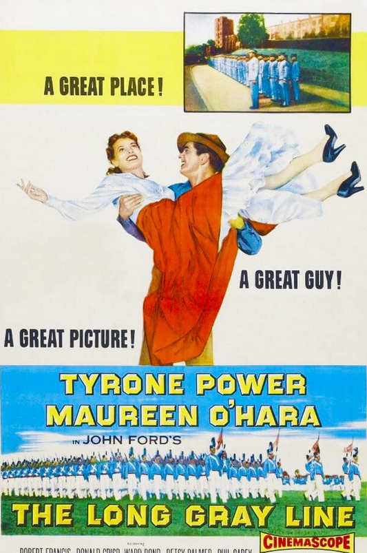 Screenshot from The Long Gray Line DVD featuring Tyrone Power and Maureen O'Hara in a movie scene, part of the Movies & DVDs collection.