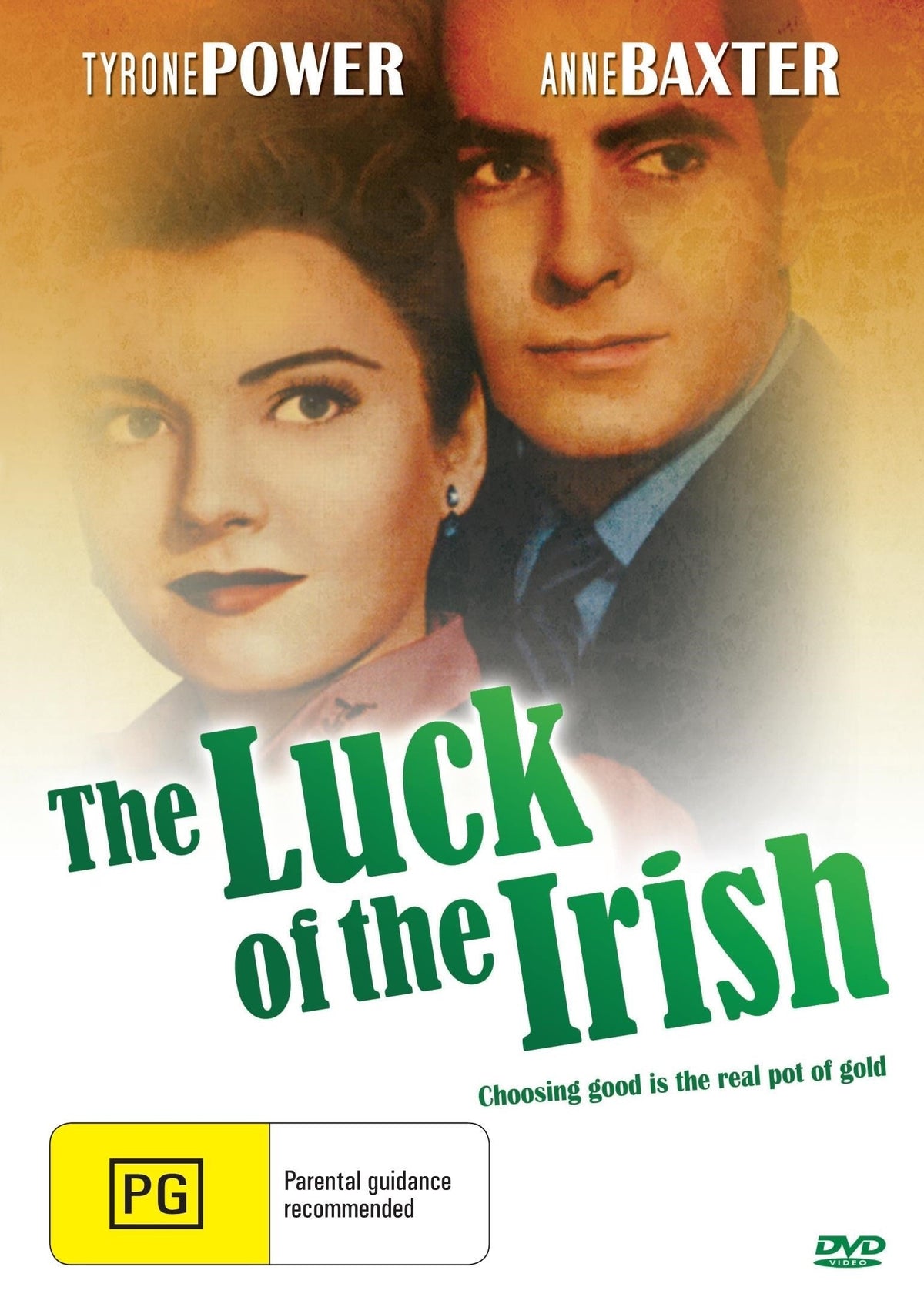 DVD cover of The Luck of the Irish featuring Tyronne Power and Anne Baxter, romance film from the rareandcollectibledvds collection.