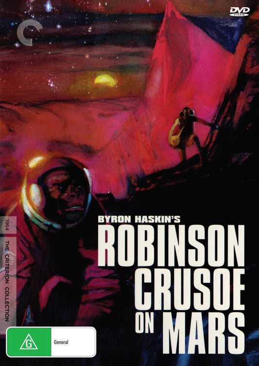 Robinson Crusoe on Mars DVD featuring Paul Mantee and Victor Lundin, classic sci-fi movie with space adventure imagery.