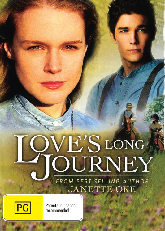 Western DVD titled Love's Long Journey featuring Erin Cottrell and Logan Bartholomew, displayed in a clear case.