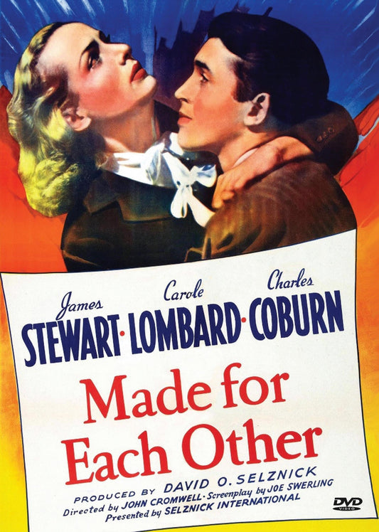 Made for Each Other DVD featuring Carole Lombard and James Stewart, a classic romance film, shown with the DVD cover art.