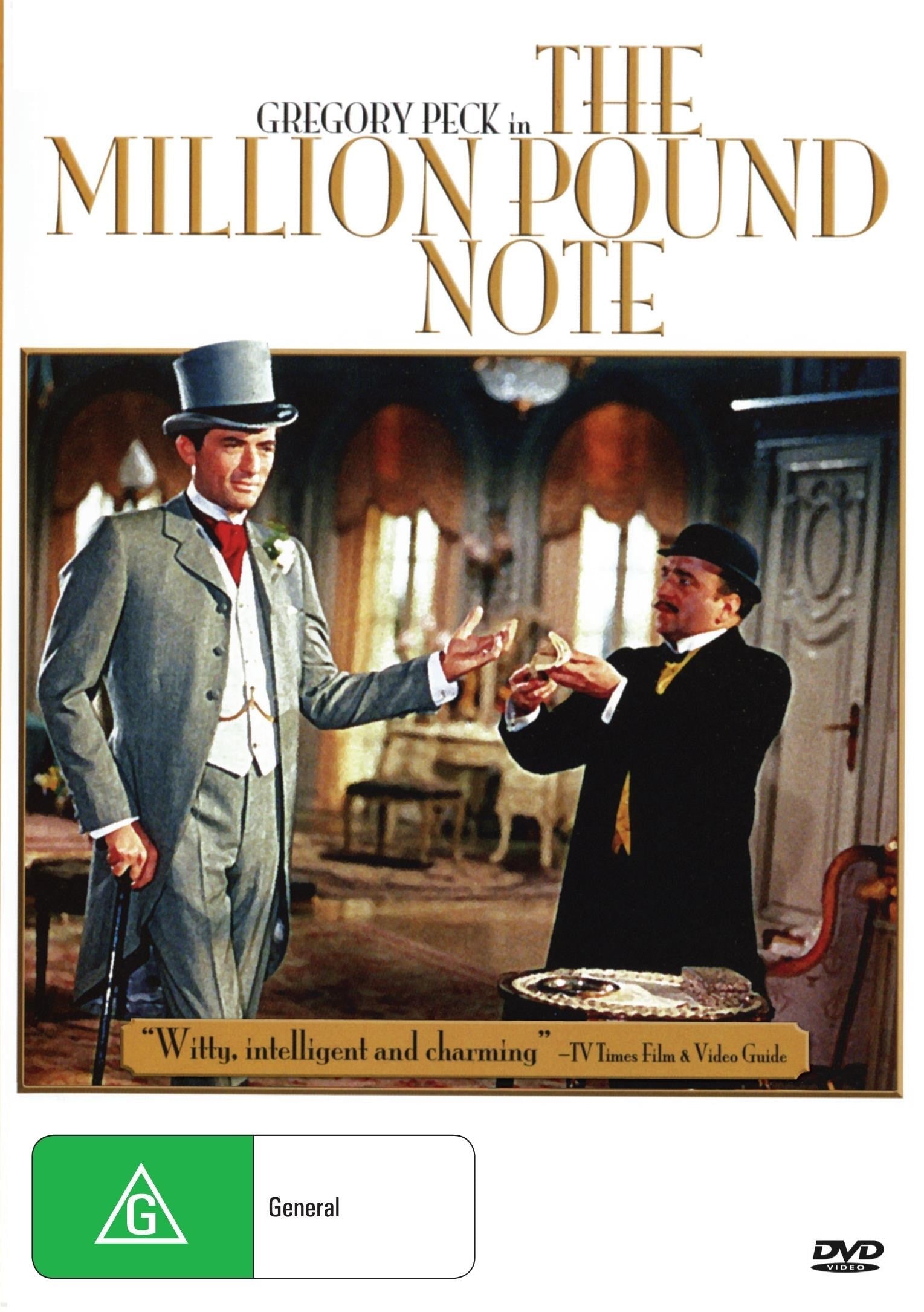 DVD cover of "Man with a Million" featuring Gregory Peck and Jane Griffiths, romantic drama film from rareandcollectibledvds.