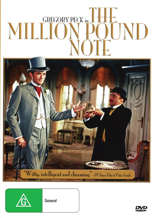DVD cover of "Man with a Million" featuring Gregory Peck and Jane Griffiths, romantic drama film from rareandcollectibledvds.