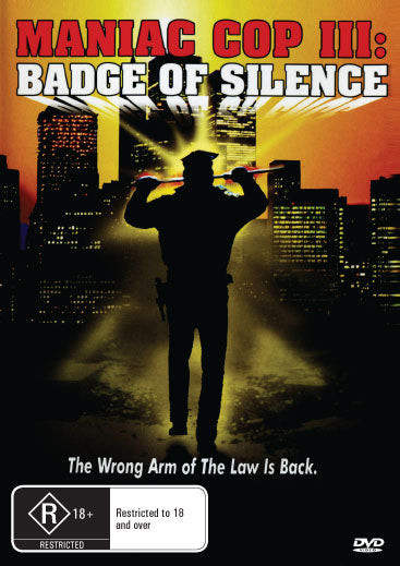 DVD cover art for Maniac Cop 3: Badge of Silence featuring Robert Davi and Robert Z'Dar, horror movie from rareandcollectibledvds.