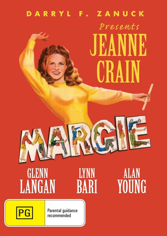 DVD cover for "Margie" featuring Jeanne Crain and Glenn Langan, romance film, from Rare and Collectible DVDs.