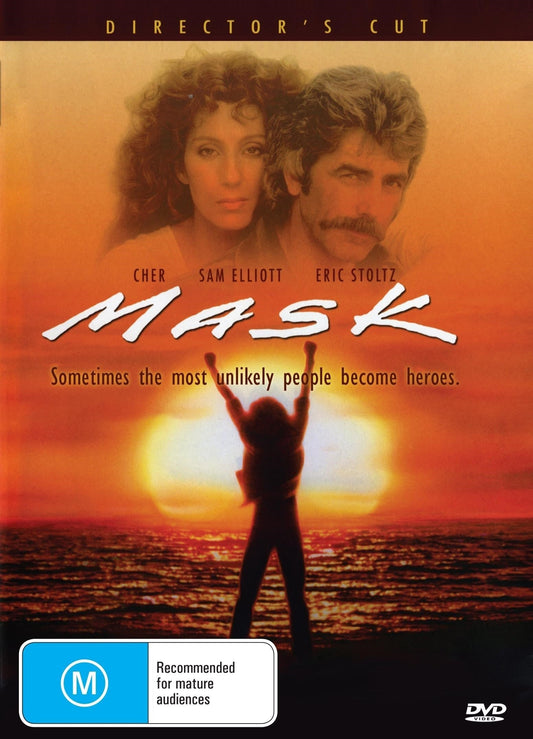 DVD cover for "Mask On" biography featuring Cher and Eric Stoltz, from Rare and Collectible DVDs.