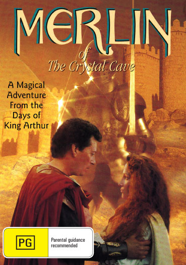 DVD cover image for Merlin of the Crystal Cave drama featuring George Winter and Trevor Peacock, from rareandcollectibledvds.