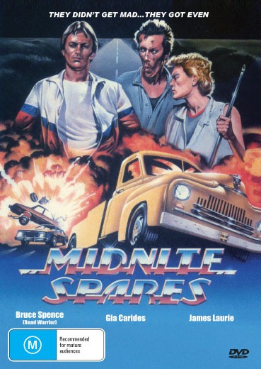 DVD cover image for Midnight Spares action movie featuring James Laurie and Gia Carides, distributed by rareandcollectibledvds.
