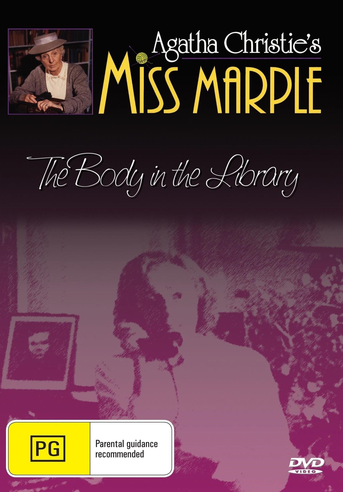 DVD cover of Miss Marple: The Body In The Library featuring Joan Hickson and Gwen Watford, crime mystery from the popular series.