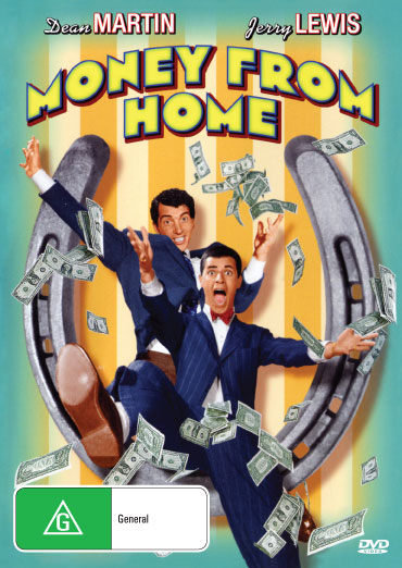 DVD cover of "Money From Home" comedy featuring Dean Martin and Jerry Lewis, from Rare and Collectible DVDs.