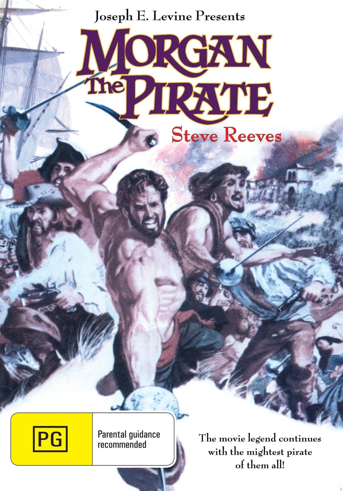 DVD cover of "Morgan The Pirate" featuring Steve Reeves and Valérie Lagrange, adventure film from Rare and Collectible DVDs.