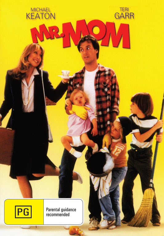 Mr Mom DVD comedy featuring Michael Keaton and Teri Garr, showcasing the movie cover artwork.