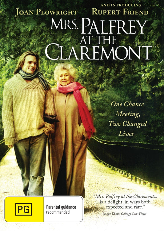 Mrs. Palfrey at The Claremont DVD featuring Joan Plowright and Rupert Friend, comedy film with a vintage look.