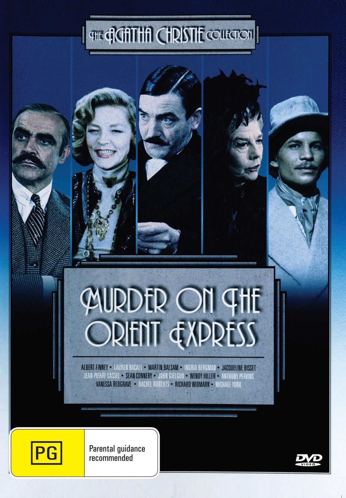 DVD cover of Murder On The Orient Express featuring Albert Finney and Lauren Bacall, mystery film from RareandCollectibleDVDs.