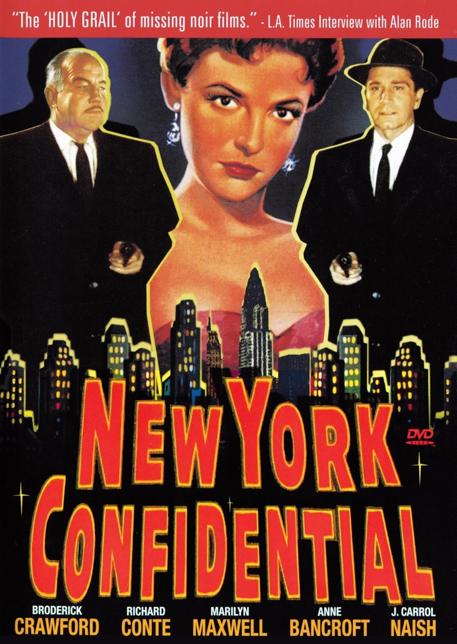 DVD cover of "New York Confidential" featuring Broderick Crawford and Richard Conte, crime film from the rareandcollectibledvds collection.