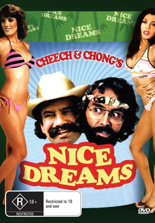 DVD cover of Nice Dreams, a comedy starring Cheech Marin and Tommy Chong, featuring colorful artwork and title text.