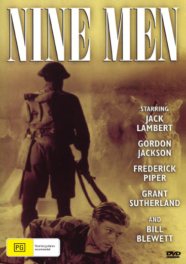 Nine Men on DVD, war film featuring Jack Lambert and Grant Sutherland, from rareandcollectibledvds.