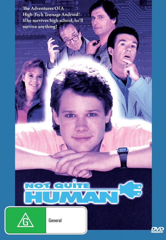 Not Quite Human DVD featuring Jay Underwood and Alan Thicke, family sci-fi comedy, from Rare and Collectible DVDs.
