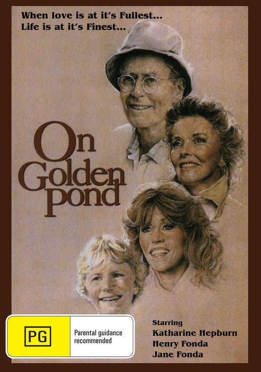 DVD cover of "On Golden Pond" drama featuring Katharine Hepburn and Henry Fonda, from rareandcollectibledvds.