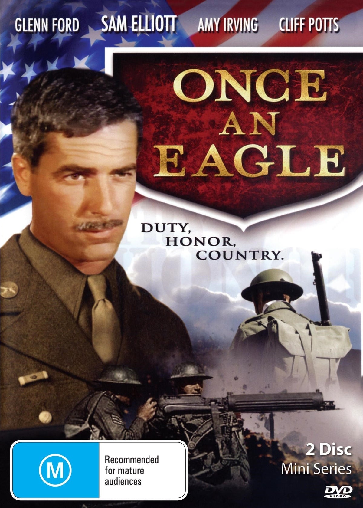 Western DVD "Once an Eagle" featuring Jim Davis and Lyn Thomas, displayed in a collectible case.