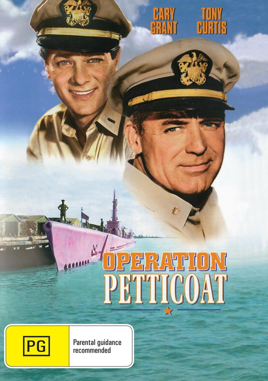 Operation Petticoat DVD featuring Cary Grant and Tony Curtis, a classic war comedy film in collectible DVD format.