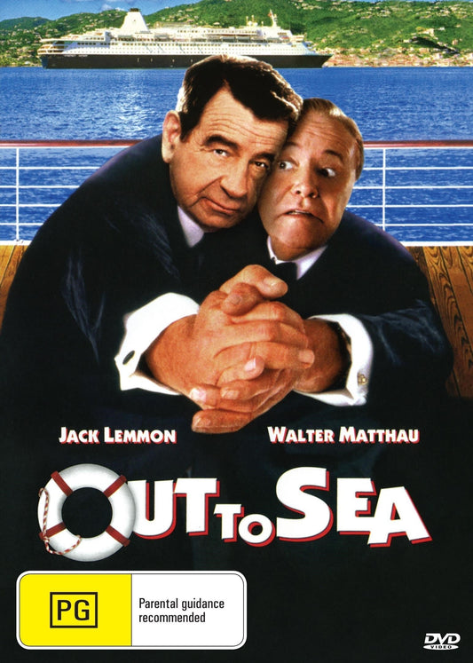 Out To Sea DVD featuring Jack Lemmon and Walter Matthau, comedy film with a cover image of the movie poster.