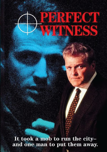 DVD cover of "Perfect Witness" thriller featuring Brian Dennehy and Aidan Quinn, showing the movie poster with characters' faces.