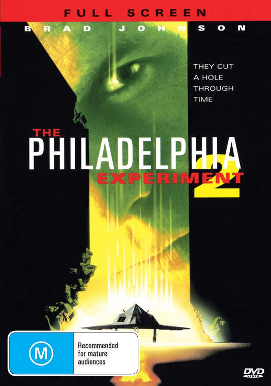 DVD cover of The Philadelphia Experiment 2 featuring action scenes with Brad Johnson and Marjean Holden from rareandcollectibledvds
