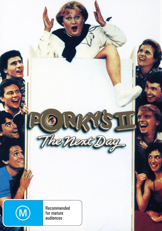 DVD cover for Porky's II The Next Day featuring satire with Dan Monahan and Wyatt Knight, from rareandcollectibledvds.