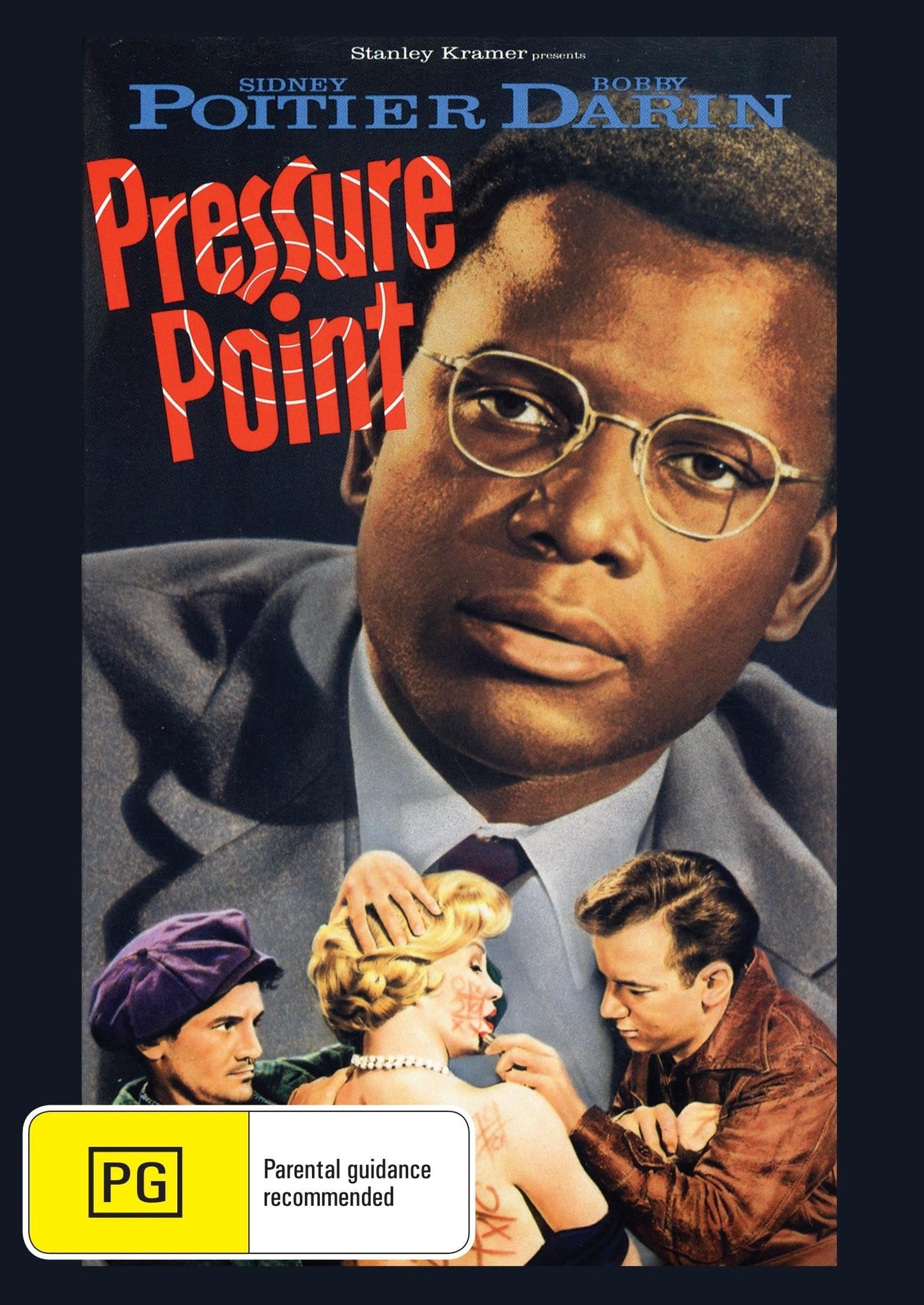Pressure Point DVD drama featuring Sidney Poitier and Bobby Darin, collectible film with compelling performances.