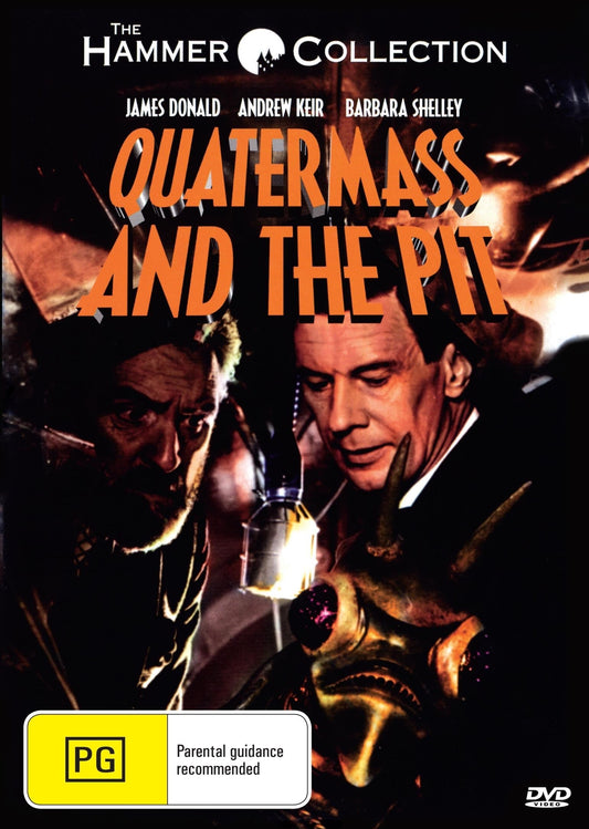DVD cover of Quatermass And The Pit featuring James Donald and Andrew Keir, a mystery sci-fi film on a collectible DVD.