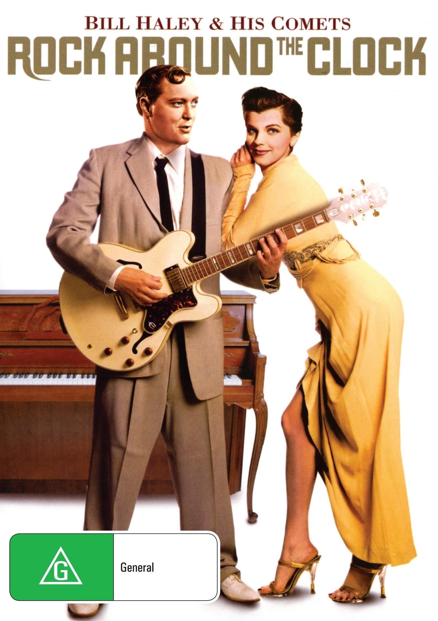 DVD cover image of "Rock Around The Clock" by Bill Haley and the Comets, featuring vintage music and classic rock imagery.