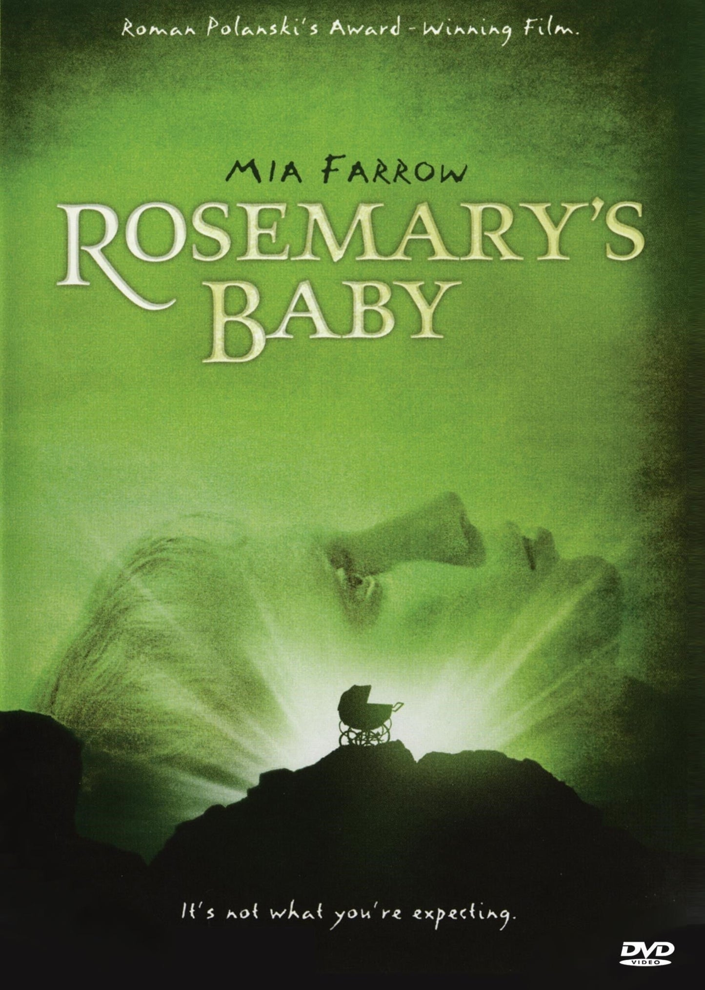DVD cover of Rosemary's Baby, a horror film starring Mia Farrow and John Cassavetes, from Rare and Collectible DVDs.